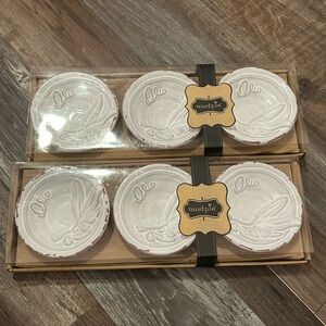 2 Mud Pie Terra Cotta Olive Oil Dipping Cup Set of 3 Italy style